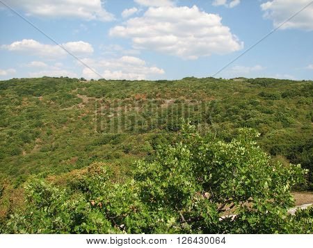 Crimean mountains near the marble caves and deciduous forests and mountain Chater-Dag