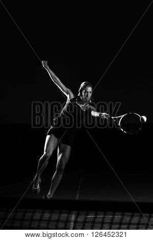 Woman Playing Tennis Waiting Tennis Ball
