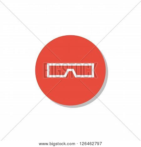 3D Glass Icon In Vector Format. Premium Quality 3D Glass Icon. Web Graphic 3D Glass Icon Sign On Red