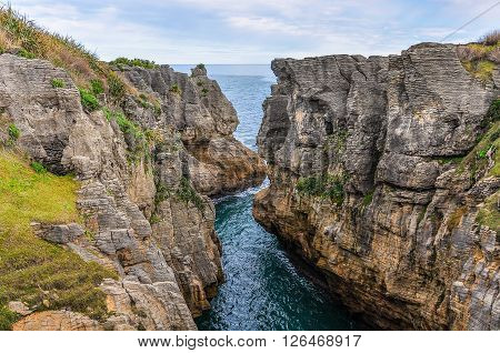Pancake Rocks In Punakaiki, New Zealand