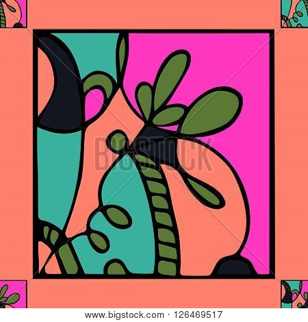 Abstract seamless pattern square with elements illustration