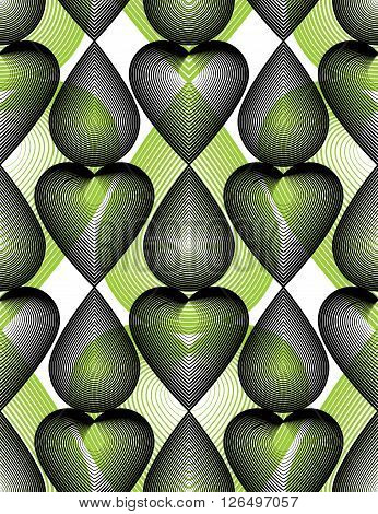 Vector Bright Stripy Endless Overlay Pattern, Art Continuous Geometric Background With Graphic Lines