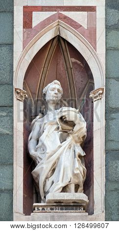 FLORENCE, ITALY - JUNE 05: Saint, Campanile (Bell Tower) of Cattedrale di Santa Maria del Fiore (Cathedral of Saint Mary of the Flower), Florence, Italy on June 05, 2015