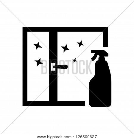 Clean window in flat style. Vector illustration. Vector symbols.