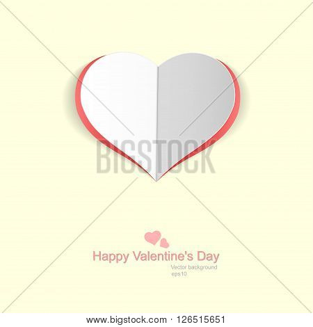 Happy Valentines Day - Paper heart. Vector background.