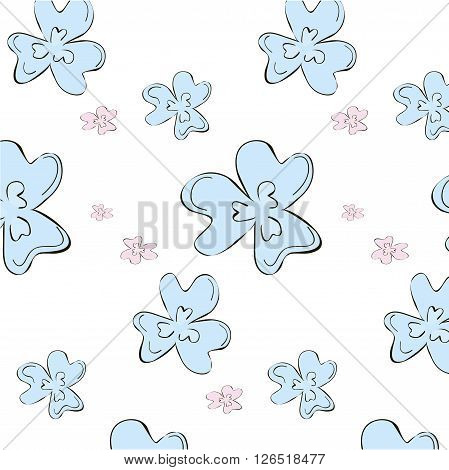 floral pattern flowers blossom blue pink spring