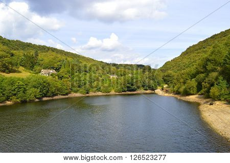A view of Ladybower reservoir in Derbyshire England UK