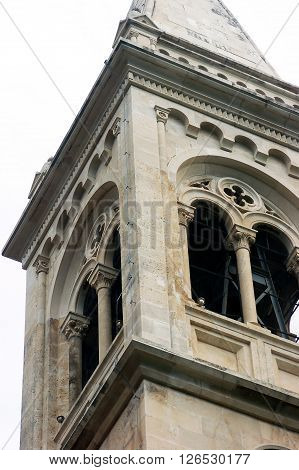 Detail church bell tower in Dobrota, Montenegro