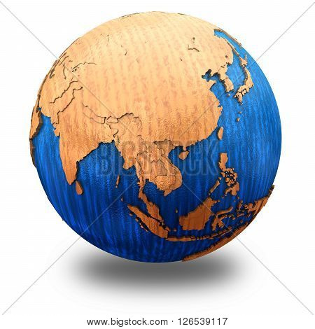Asia On Wooden Earth