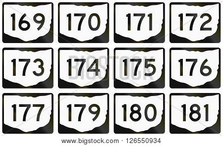 Collection Of Ohio Route Shields Used In The United States