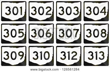 Collection Of Ohio Route Shields Used In The United States
