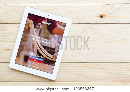 CHIANG MAI,THAILAND - DECEMBER 31,2015: Pinterest is a pinboard-style photo-sharing website that allows users to create and manage theme-based image collections like events interests and hobbies
