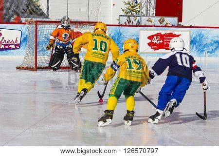 MOSCOW, RUSSIA - FEBRUARY 27, 2016: the final bandy tournament on Red Square