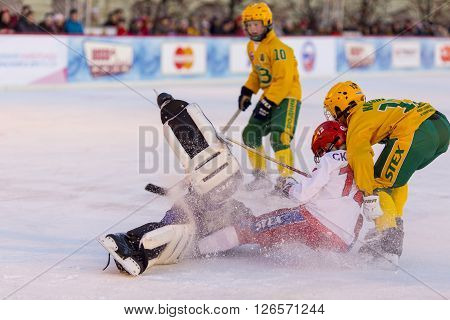 MOSCOW, RUSSIA - FEBRUARY 27, 2016: the final bandy tournament on Red Square