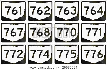 Collection Of Ohio Route Shields Used In The United States