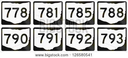 Collection Of Ohio Route Shields Used In The United States