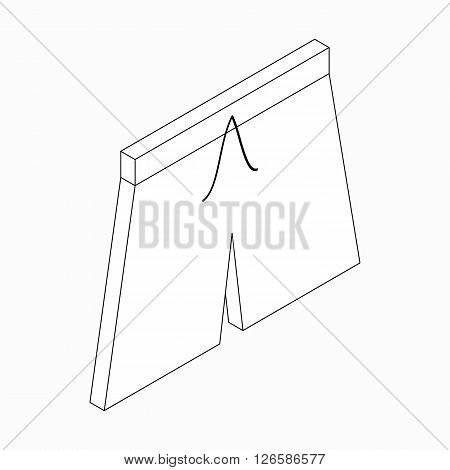 Men swim shorts icon in isometric 3d style isolated on white background
