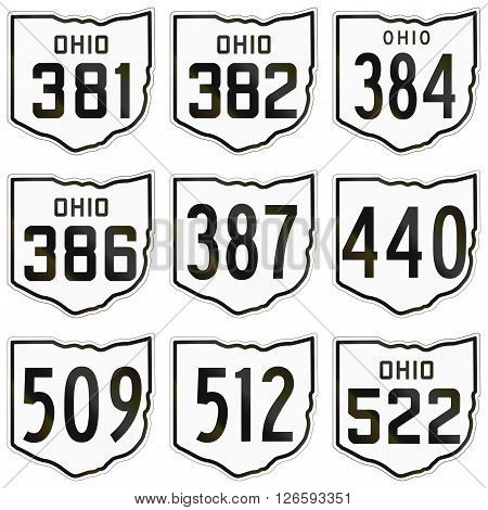 Collection Of Historic Ohio Route Shields Used In The United States