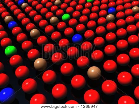 Palline colorate su sfondo nero, diversità