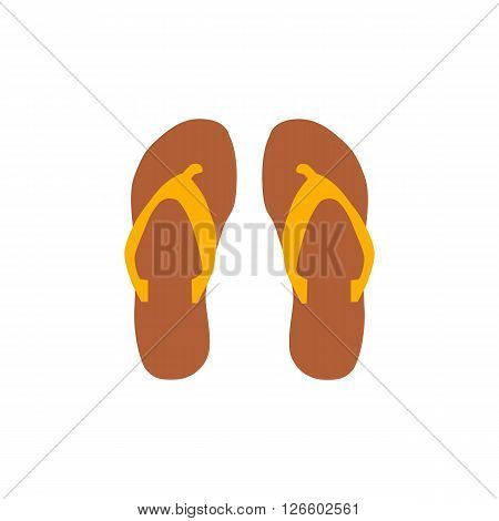 Beach slippers icon vector illustration Beach slippers icon isolated. Beach slippers summer symbol. Beach slippers for traveling design. Summer time vacation Beach slippers icon isolated