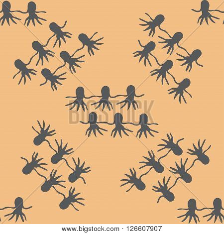 Dance of octopuses seamless pattern sea and ocean