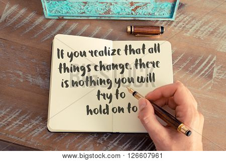 Handwritten Quote As Inspirational Concept Image