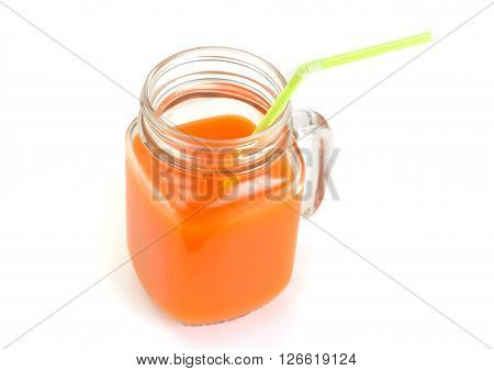 Healthy food: pumpkin juice, apple, orange, multifruit. Studio Photo