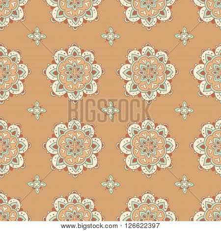 hand drawn seamless pattern wiyh ethnic ornament
