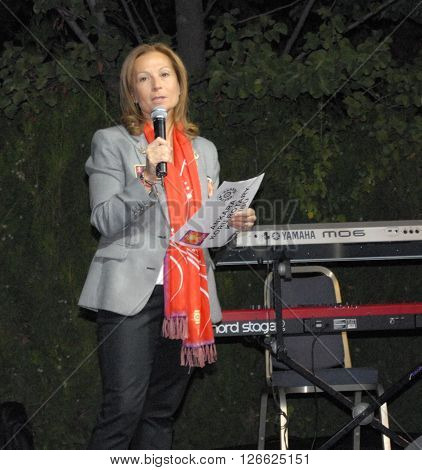 ANKARA/TURKEY-SEPTEMBER 26, 2014: Ankara Koru Rotary Club Chairman Zeynep Akinci at the British Embassy Ankara during the 