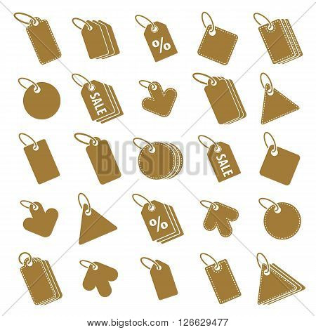 Tag icons isolated on white background vector set retail theme simplistic symbols vector collections.