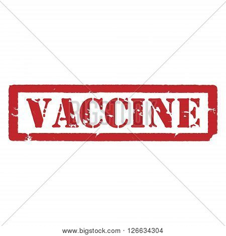 Vector illustration red grunge rubber stamp with text vaccine isolated on white background