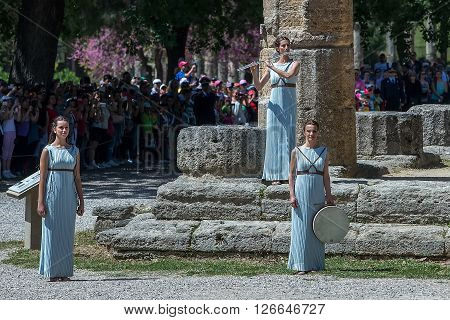 Last Rehersal Of The The Lighting Ceremony Of The Flame For The Games “rio 2016” And The Tor