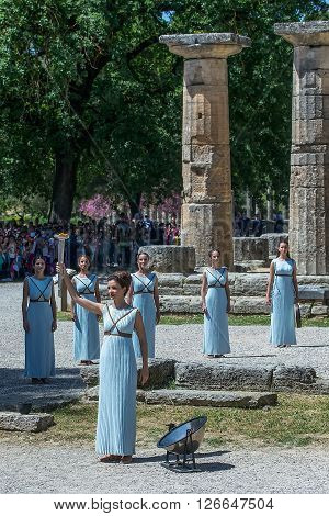 Last Rehersal Of The The Lighting Ceremony Of The Flame For The Games “rio 2016” And The Tor