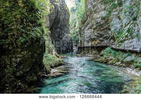 River Radovna between rocks in Vintgar pass