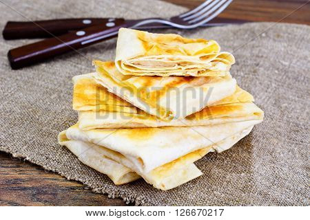 Grilled Pita Bread with Cheese Studio Photo