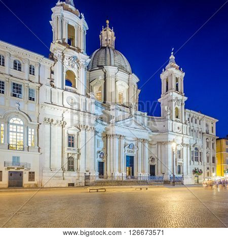 Sant'Agnese in Agone church on the Piazza Navona, Rome, Italy