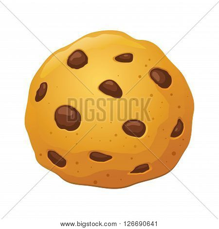 Vector stock of a chocolate chip cookie with simple gradient
