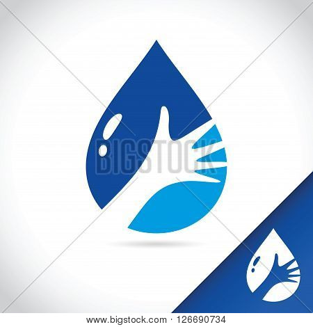 Vector stock of hand holding water drop logo template
