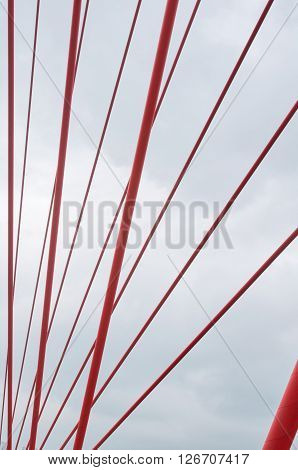 ropes, cable stayed bridge cables, Moscow Russia