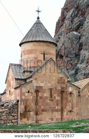Ancient monastery Noravank in the mountains in Amaghu valley, Armenia. Was founded in 1205. 