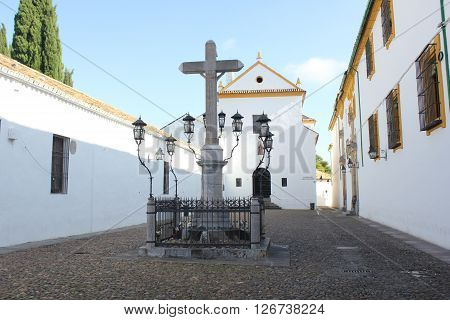 Cristo de los faroles in the Capuchinos Square of Cordoba -  Spain.