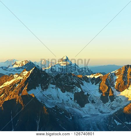 scenic alpine landscape with and mountain ranges. natural mountain background
