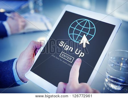 Sign Up Register Join Applicant Enroll Enter Membership Concept