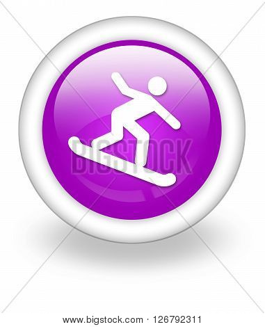 Image Photo Icon Button Pictogram with Snowboarding symbol