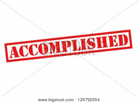 ACCOMPLISHED red Rubber Stamp over a white background.