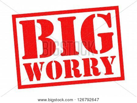 BIG WORRY red Rubber stamp over a white background.