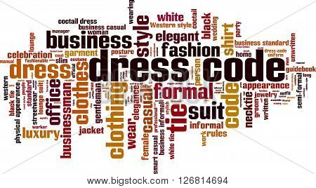Dress code word cloud concept. Vector illustration