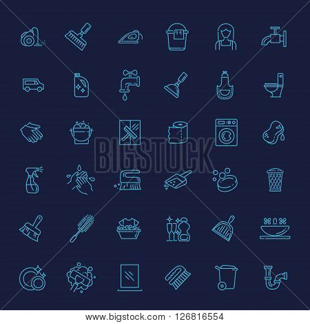 Simple set of cleaning related vector icons for your design