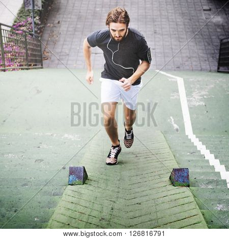 Male Men Active Exercise Healthy Sportman Fit Concept