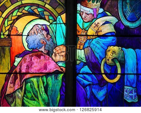 Saints Cyril And Methodius - Stained Glass By Alphonse Mucha